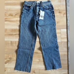 Zara High-Waist Ankle Straight Jeans